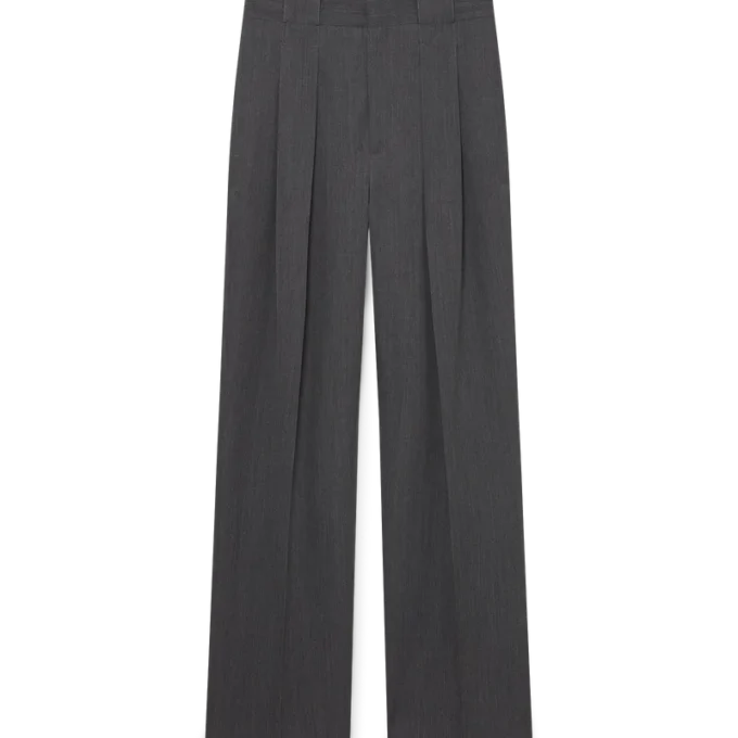 Wollhose mit Gürtelschlaufen an den Hosenbeinen