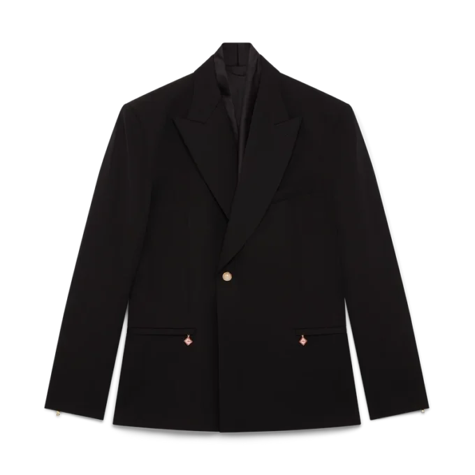 Wolljacke mit Zweireiher-Schluss